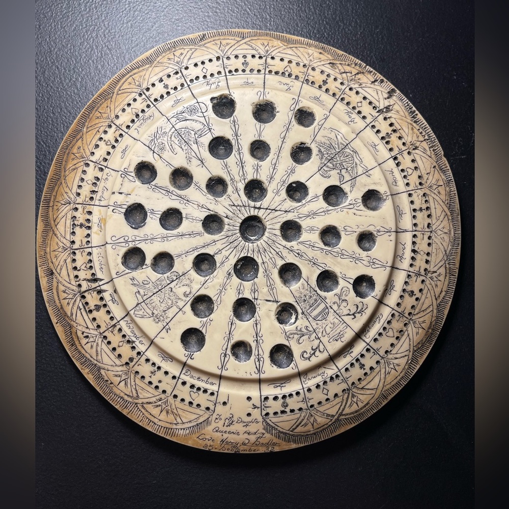 Vintage Antique Replica Cribbage Game
